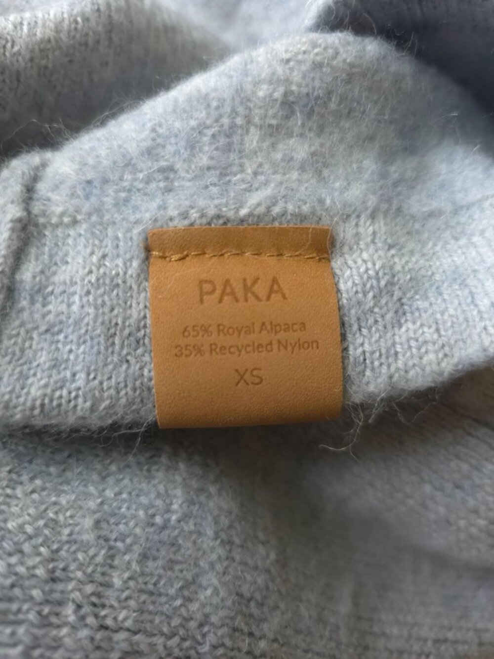 PAKA Handmade Gray Royal Alpaca Wool Blend Crewneck Pullover Sweater Sz XS - Picture 7 of 8